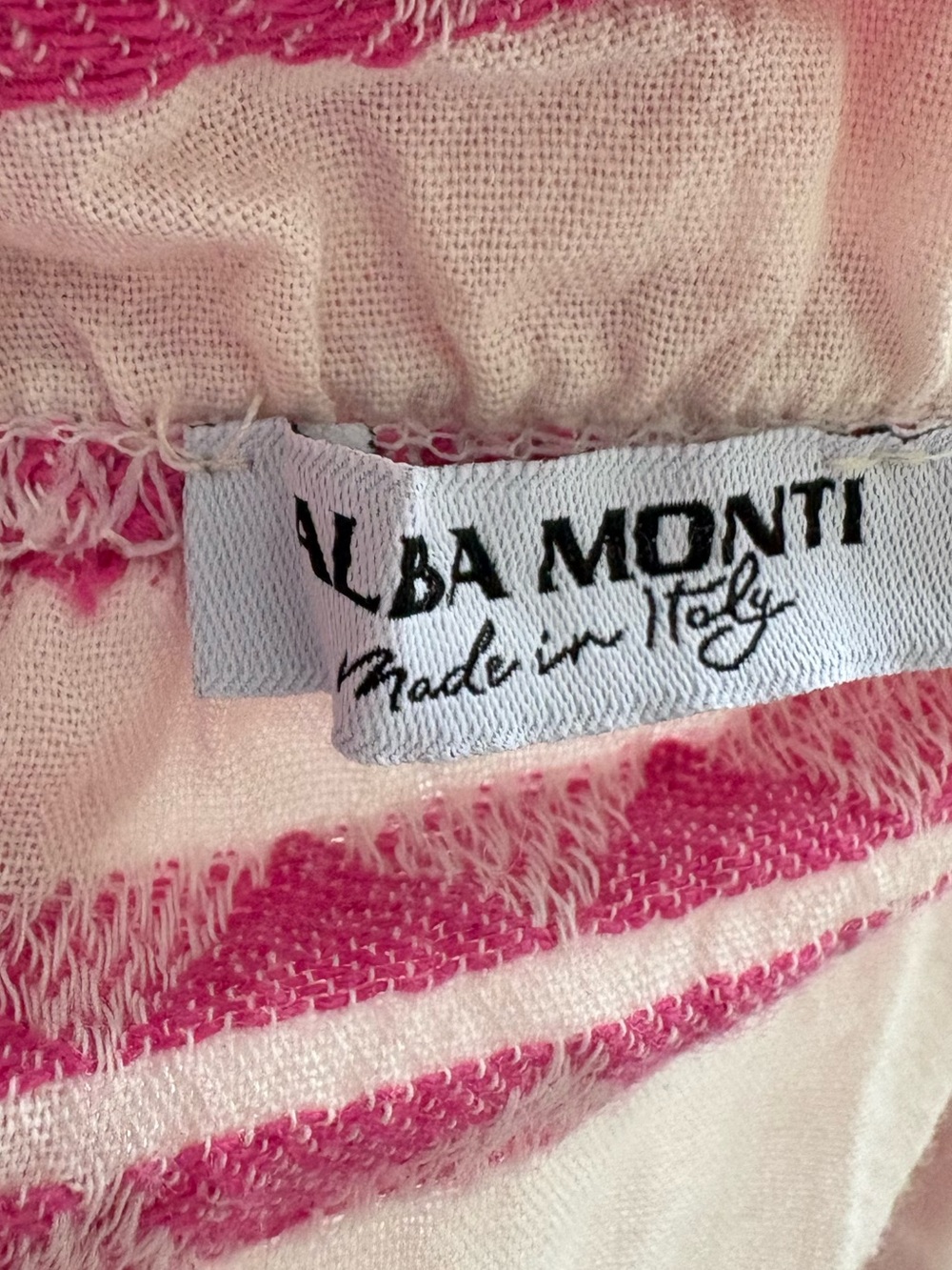 Alba Monti Made in Italy Embroidered Off The Shoulder Crop Blouse Pink. Sz L - Picture 2 of 6